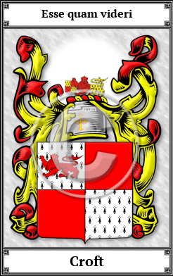Croft Family Crest Download (JPG) Book Plated - 600 DPI