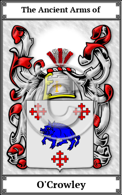 O'Crowley Family Crest Download (JPG)  Book Plated - 150 DPI