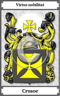 Crusoe Family Crest Download (JPG) Book Plated - 600 DPI