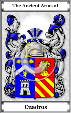 Cuadros Family Crest Download (JPG)  Book Plated - 150 DPI