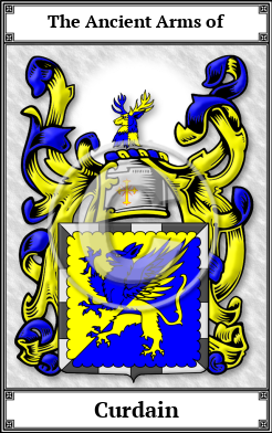 Curdain Family Crest Download (JPG) Book Plated - 600 DPI