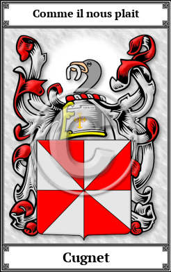 Cugnet Family Crest Download (JPG)  Book Plated - 150 DPI