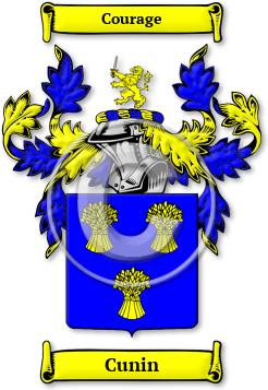 Cunin Family Crest Download (JPG) Legacy Series - 600 DPI