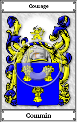 Commin Family Crest Download (JPG) Book Plated - 600 DPI