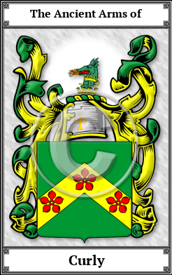 Curly Family Crest Download (JPG)  Book Plated - 150 DPI