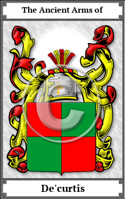 De'curtis Family Crest Download (JPG)  Book Plated - 150 DPI