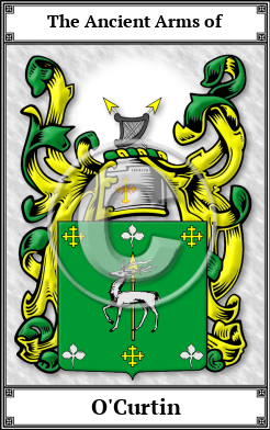 O'Curtin Family Crest Download (JPG)  Book Plated - 150 DPI