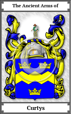 Curtys Family Crest Download (JPG)  Book Plated - 150 DPI