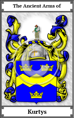 Kurtys Family Crest Download (JPG)  Book Plated - 150 DPI