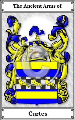 Curtes Family Crest Download (JPG) Book Plated - 600 DPI