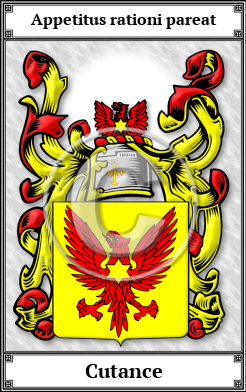 Cutance Family Crest Download (JPG)  Book Plated - 150 DPI