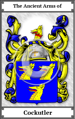 Cockutler Family Crest Download (JPG)  Book Plated - 150 DPI