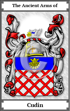 Cudin Family Crest Download (JPG)  Book Plated - 150 DPI
