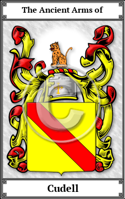 Cudell Family Crest Download (JPG) Book Plated - 600 DPI
