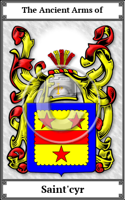 Saint'cyr Family Crest Download (JPG) Book Plated - 600 DPI