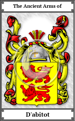 D'abitot Family Crest Download (JPG) Book Plated - 150 DPI