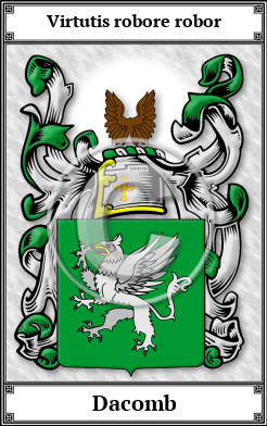 Dacomb Family Crest Download (JPG) Book Plated - 600 DPI