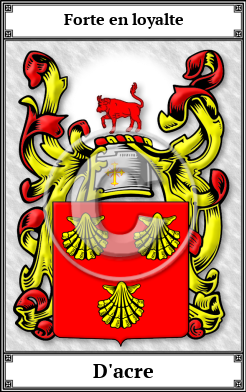 D'acre Family Crest Download (JPG)  Book Plated - 150 DPI