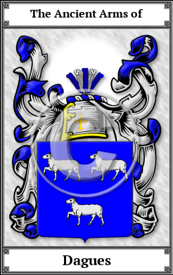 Dagues Family Crest Download (JPG)  Book Plated - 150 DPI