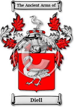 Diell Family Crest Download (jpg) Legacy Series - 150 DPI