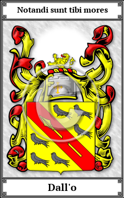 Dall'o Family Crest Download (JPG)  Book Plated - 150 DPI