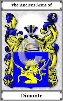 Dimonte Family Crest Download (JPG) Book Plated - 600 DPI