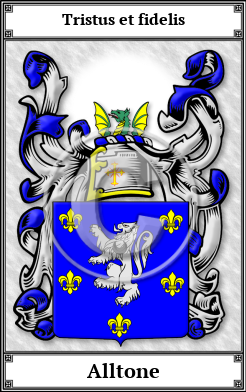 Alltone Family Crest Download (JPG)  Book Plated - 150 DPI