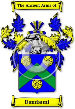 Damianni Family Crest Download (jpg) Legacy Series - 150 DPI