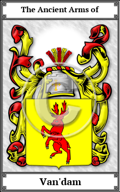 Van'dam Family Crest Download (JPG)  Book Plated - 150 DPI