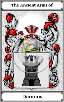 Damons Family Crest Download (JPG)  Book Plated - 150 DPI