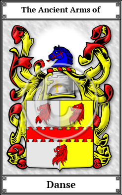 Danse Family Crest Download (JPG)  Book Plated - 150 DPI