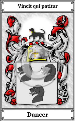 Dancer Family Crest Download (JPG) Book Plated - 600 DPI