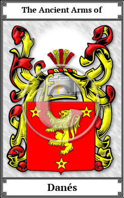 Danés Family Crest Download (JPG) Book Plated - 600 DPI