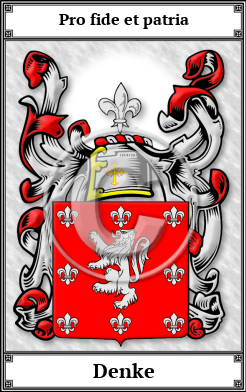 Denke Family Crest Download (JPG)  Book Plated - 150 DPI