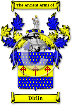 Dirlin Family Crest Download (jpg) Legacy Series - 150 DPI