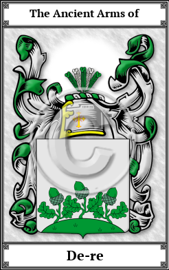 De-re Family Crest Download (JPG)  Book Plated - 150 DPI