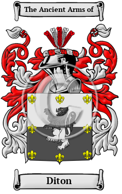Diton Family Crest Download (jpg) Heritage Series - 150 DPI