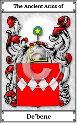 De'bene Family Crest Download (JPG) Book Plated - 150 DPI