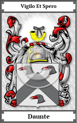 Daunte Family Crest Download (JPG)  Book Plated - 150 DPI