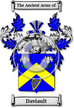 Daviault Family Crest Download (jpg) Legacy Series - 150 DPI