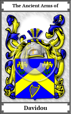 Davidou Family Crest Download (JPG) Book Plated - 600 DPI