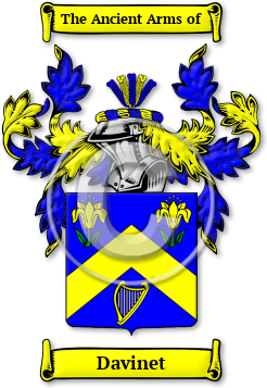 Davinet Family Crest Download (jpg) Legacy Series - 150 DPI