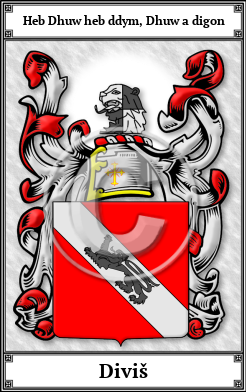 Diviš Family Crest Download (JPG)  Book Plated - 150 DPI