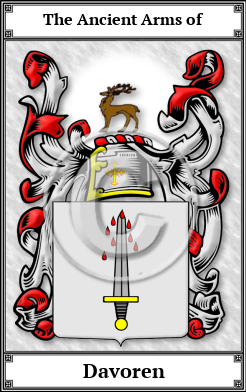 Davoren Family Crest Download (JPG)  Book Plated - 150 DPI