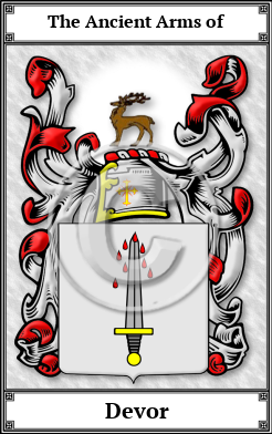 Devor Family Crest Download (JPG) Book Plated - 600 DPI