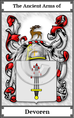 Devoren Family Crest Download (JPG)  Book Plated - 150 DPI