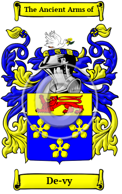 De-vy Family Crest Download (JPG) Heritage Series - 600 DPI