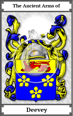 Deevey Family Crest Download (JPG)  Book Plated - 150 DPI