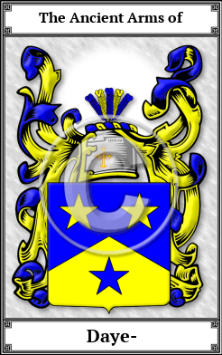 Daye- Family Crest Download (JPG)  Book Plated - 150 DPI