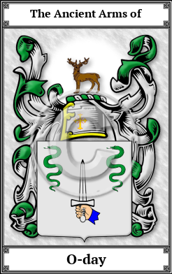 O-day Family Crest Download (JPG)  Book Plated - 150 DPI